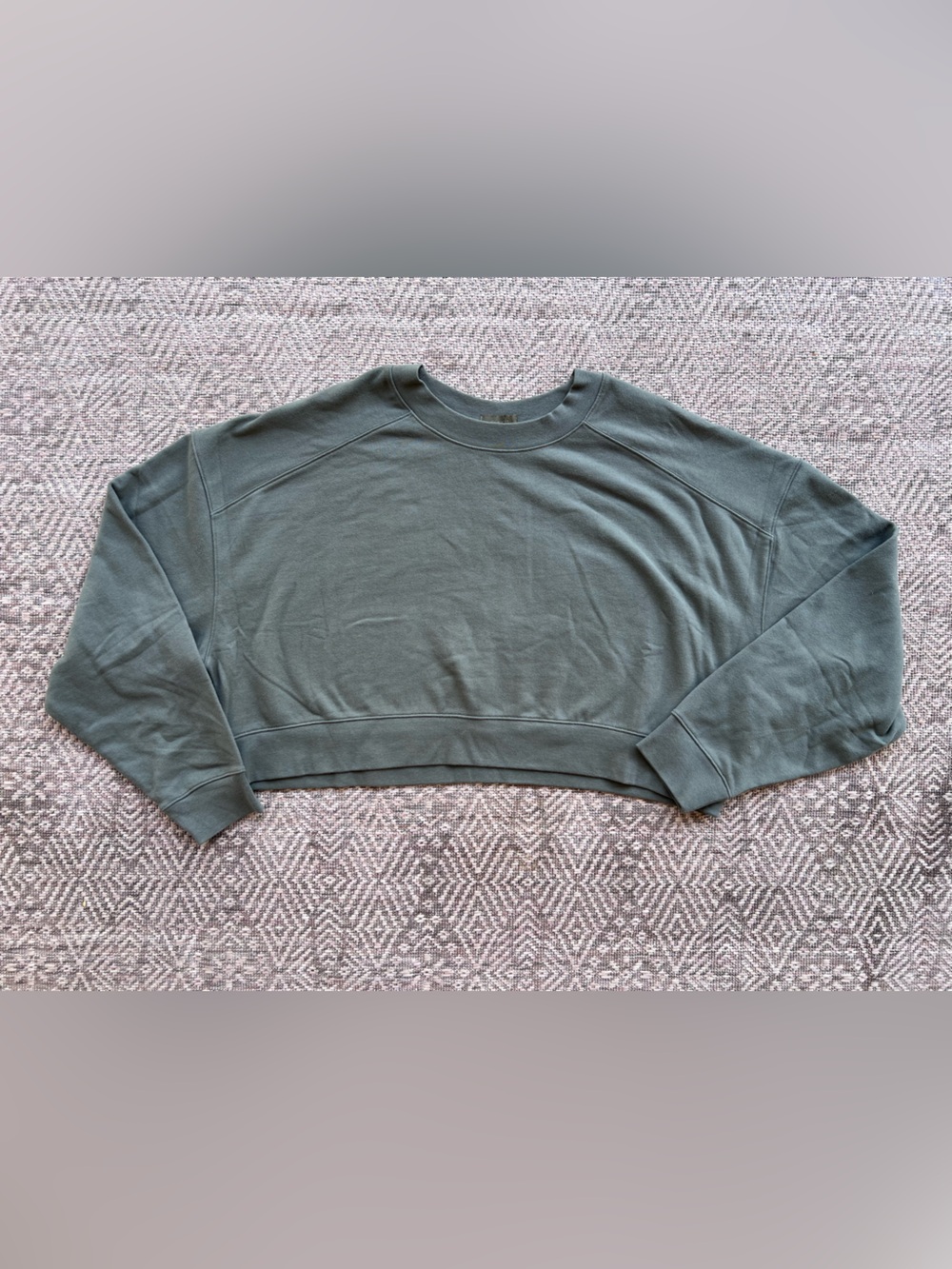 nuuds Cropped Crewneck Sweatshirt in Sage Green